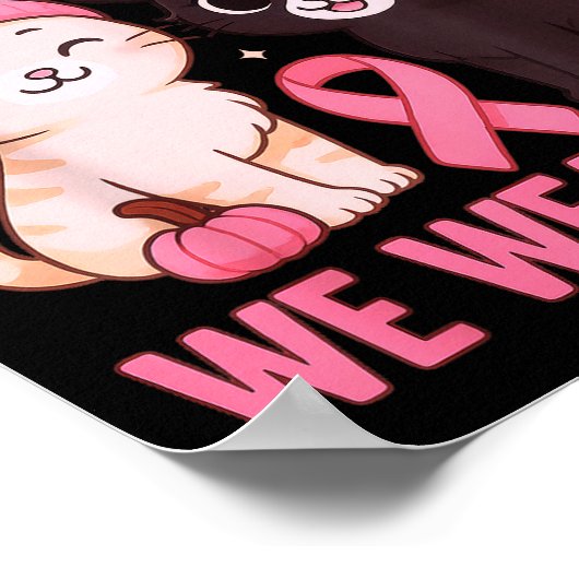 In October We Wear Nk Cute Cat Breast Cancer Aware Poster (Hoek)