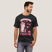 In October We Wear Nk Cute Cat Breast Cancer Aware T-shirt (Voorkant volledig)