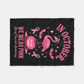 In October We Wear Nk Flamingo Halloween Fleece Deken (Voorkant (Horizontaal))