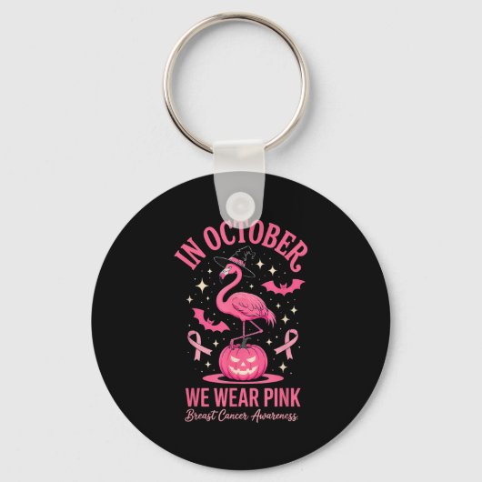 In October We Wear Nk Flamingo Halloween  Sleutelhanger (Voorkant)