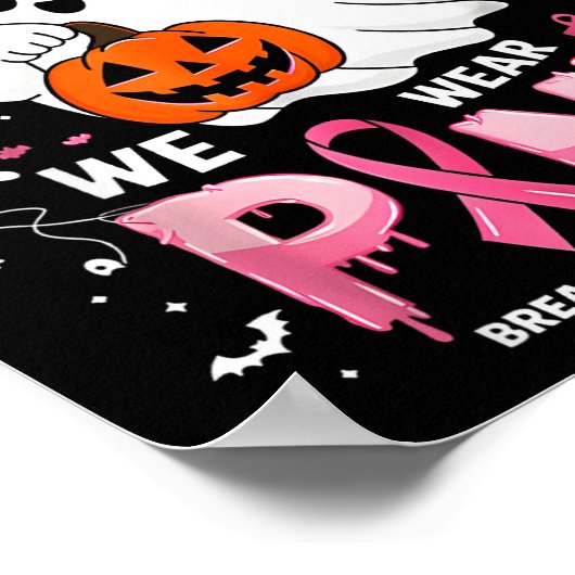 In October We Wear Nk Funny Halloween Ghost Breast Poster (Hoek)