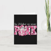 In October We Wear Nk Ghost Witch Breast Cancer Aw Kaart (Voorkant)