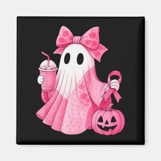 In October We Wear Nk Ghost Witch Breast Cancer Aw Magneet (Voorkant)
