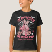 In October We Wear Nk Ghost Witch Breast Cancer Aw T-shirt (Voorkant)