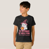 In October We Wear Nk Ghost Witch Breast Cancer Aw T-shirt (Voorkant volledig)