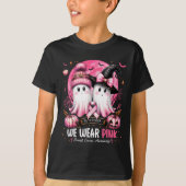 In October We Wear Nk Ghost Witch Breast Cancer Aw T-shirt (Voorkant)