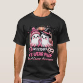 In October We Wear Nk Ghost Witch Breast Cancer Aw T-shirt (Voorkant)