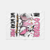 In October We Wear Nk Goose Breast Cancer Awarenes Fleece Deken (Voorkant (Horizontaal))