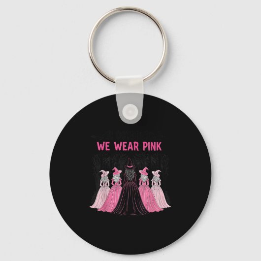 In October We Wear Nk Halloween Breast Cancer Awar Sleutelhanger (Voorkant)