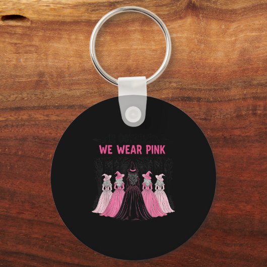 In October We Wear Nk Halloween Breast Cancer Awar Sleutelhanger (Voorkant)
