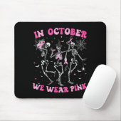 In October We Wear Nk Halloween Breast Cancer Skel Muismat (Met muis)