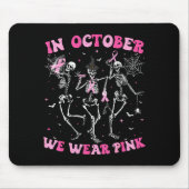 In October We Wear Nk Halloween Breast Cancer Skel Muismat (Voorkant)