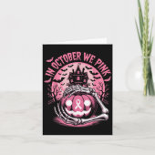 In October We Wear Nk Halloween Pumpkin Skeleton D Kaart (Voorkant)