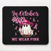 In October We Wear Nk Men Women Breast Cancer Awar Muismat (Voorkant)