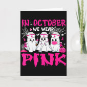 In October We Wear Nk Nurse Ghost Halloween Breast Kaart (Voorkant)