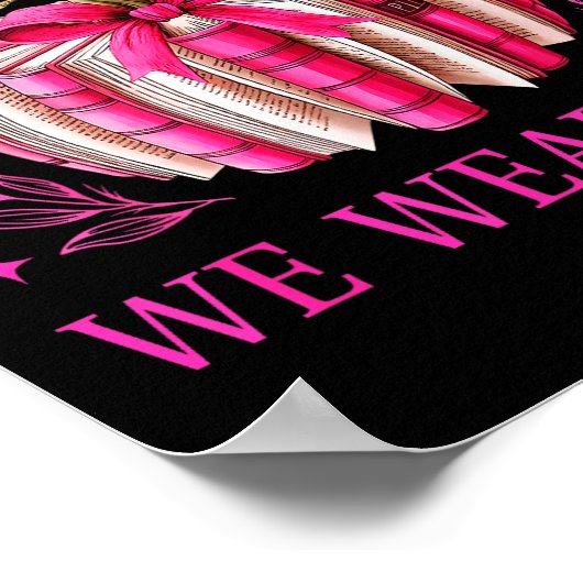 In October We Wear Nk Pumpkin Book Breast Cancer A Poster (Hoek)