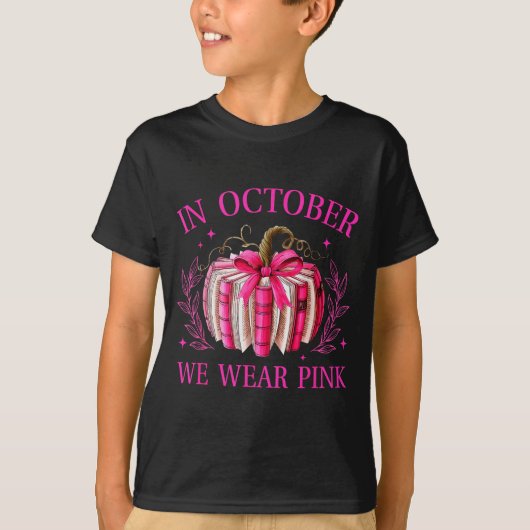 In October We Wear Nk Pumpkin Book Breast Cancer A T-shirt (Voorkant)