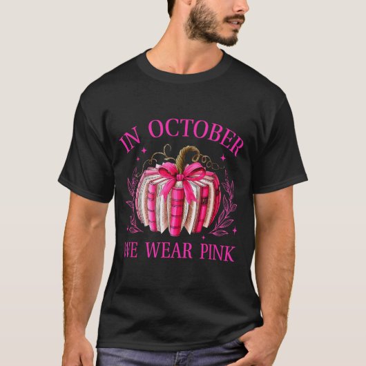 In October We Wear Nk Pumpkin Book Breast Cancer A T-shirt (Voorkant)