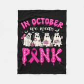 In October We Wear Nk Ribbon Ghost Nurse Halloween Fleece Deken (Voorkant)