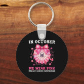 In October We Wear Nk Sder Web Breast Cancer Aware Sleutelhanger (Voorkant)