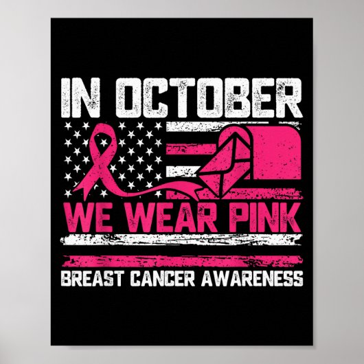 In October We Wear Nk Stal Worker Breast Cancer  Poster (Voorkant)