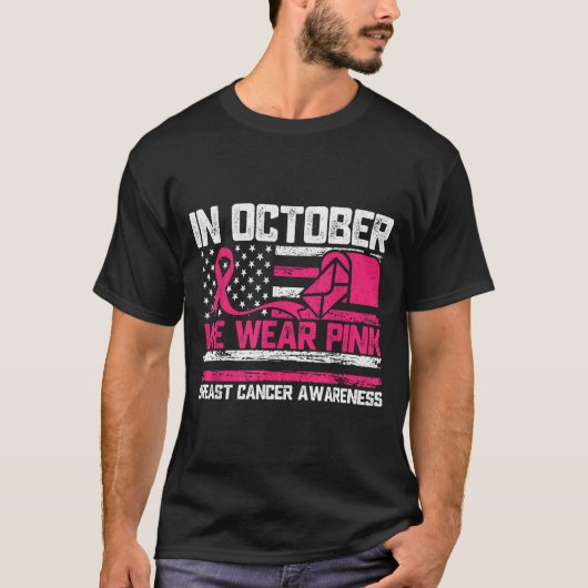 In October We Wear Nk Stal Worker Breast Cancer T-shirt (Voorkant)