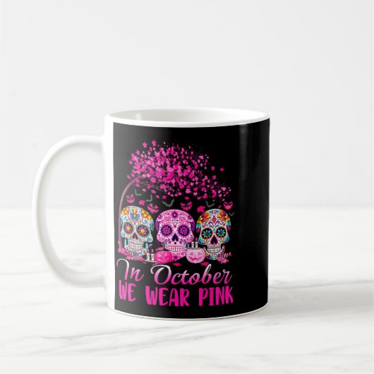 In October We Wear Nk Sugar Skull Halloween Breast Koffiemok (Links)