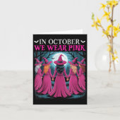 In October We Wear Nk Witch Halloween Breast Cance Kaart (Gele Bloem)