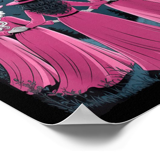 In October We Wear Nk Witch Halloween Breast Cance Poster (Hoek)