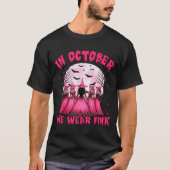 In October We Wear Nk Witch Halloween Breast Cance T-shirt (Voorkant)