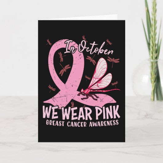 In October We Wear Pink Breast Cancer Awareness Kaart (Voorkant)