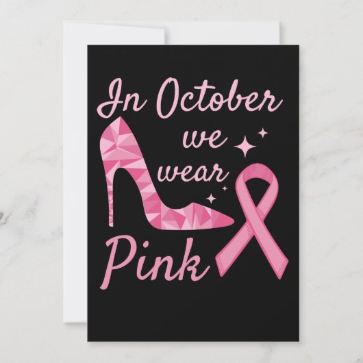 In October We Wear Pink Breast Cancer Awareness Save The Date (Voorkant)