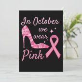In October We Wear Pink Breast Cancer Awareness Save The Date (Staand voorkant)