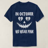 In October We Wear Pink Breast Cancer Jackolantern T-shirt (Design voorkant)