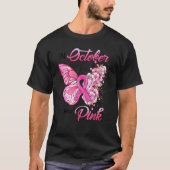 In October We Wear Pink Butterflies With Flower T-shirt (Voorkant)