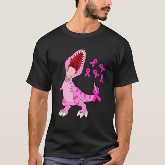 In October We Wear Pink Dinosaur Trex Dino Kid Boy T-shirt (Voorkant)