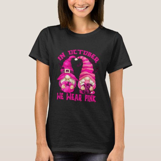 In October We Wear Pink For Awareness Halloween T-shirt (Voorkant)