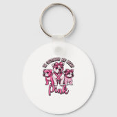 In October We Wear Pink � Halloween Cute Dogs Brea Sleutelhanger (Voorkant)