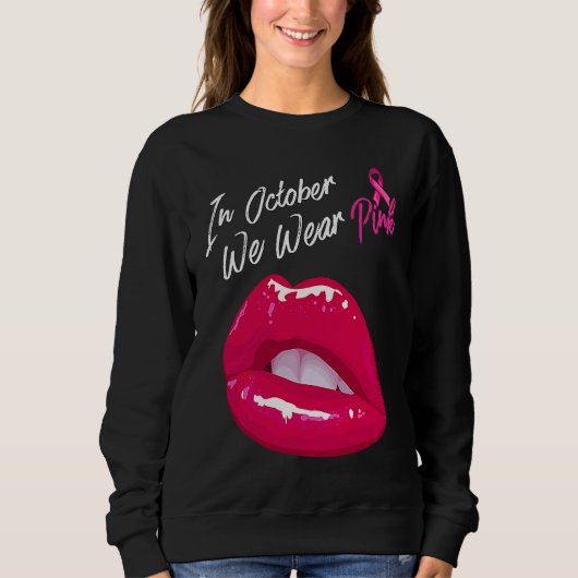 In October We Wear Pink Halloween lips  for women Trui (Voorkant)
