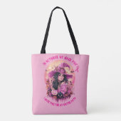 In October We Wear Pink Halloween Witch Tote Bag (Achterkant)