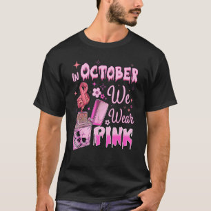 In October We Wear Pink Retro Fire Clipper Lighter T-shirt