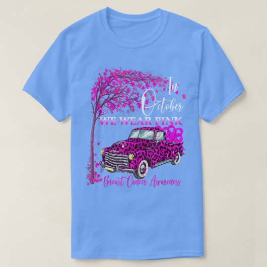 In October We Wear Pink Tree Breast Cancer Leopard T-shirt (Design voorkant)