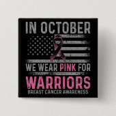 In October we wear pink Vierkante Button 5,1 Cm (Voorkant)