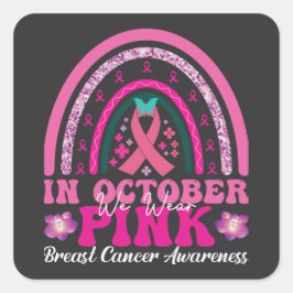 In October we wear pink Vierkante Sticker