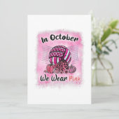In October We Wear Pink Volleyball Breast Cancer A Bedankkaart (Staand voorkant)