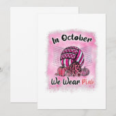 In October We Wear Pink Volleyball Breast Cancer A Bedankkaart (Voorkant / Achterkant)