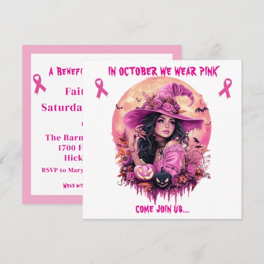 In October We Wear Pink Witch Fundraiser Event (Voorkant / Achterkant)
