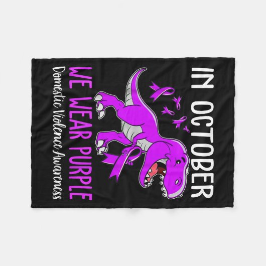 In October We Wear Purple Domestic Violence Ghosit Fleece Deken (Voorkant (Horizontaal))