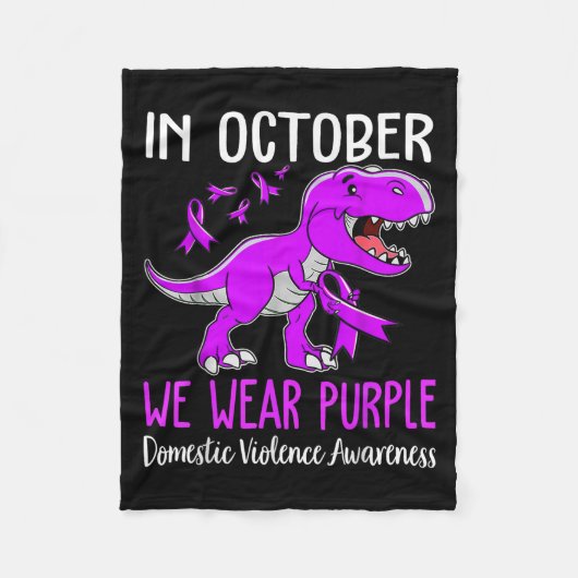In October We Wear Purple Domestic Violence Ghosit Fleece Deken (Voorkant)