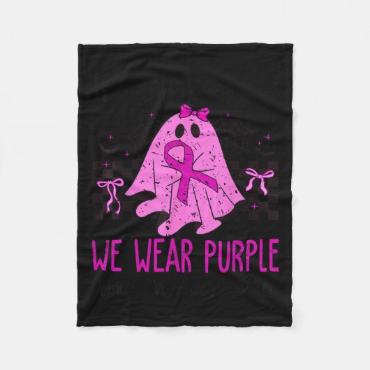 In October We Wear Purple Domestic Violence Ghost  Fleece Deken (Voorkant)